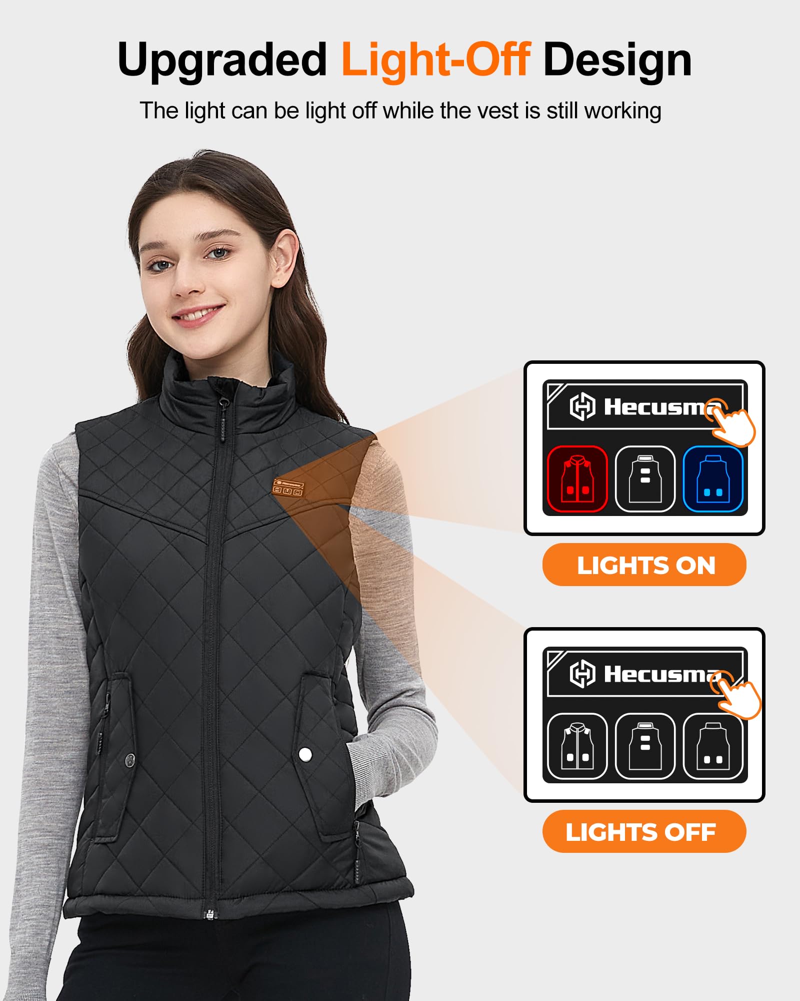 Quilted Heated Vest for Women with 16000mAh Battery Pack - 7.4V Smart Warming Winter Jacket | Perfect for Outdoor Activities, Hiking, and Cold Weather Commuting