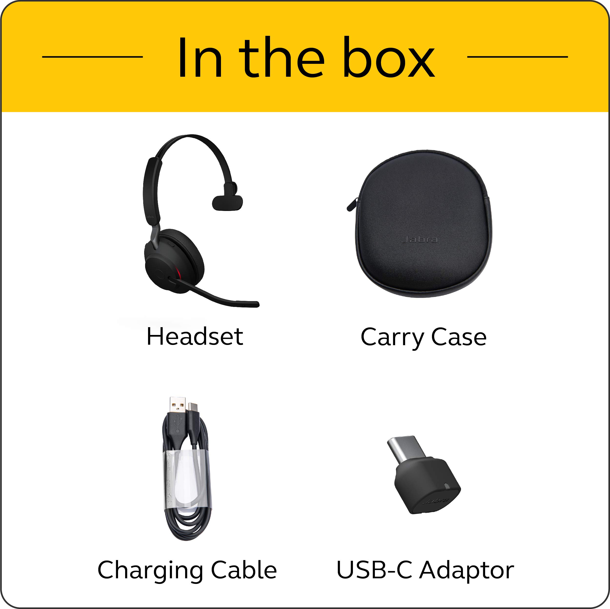 Jabra Evolve2 65 UC Wireless Mono Headset with Link380c (Black) – Bluetooth Headphones for Calls & Music | 37-Hour Battery Life | Passive Noise Cancelling | Ideal for Office, Remote Work & Video Conferencing