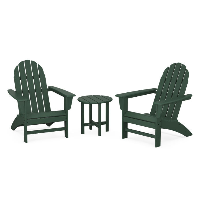 POLYWOOD Vineyard 3-Piece Adirondack Chair Set - Outdoor Patio Furniture for Garden, Poolside & Backyard Relaxation