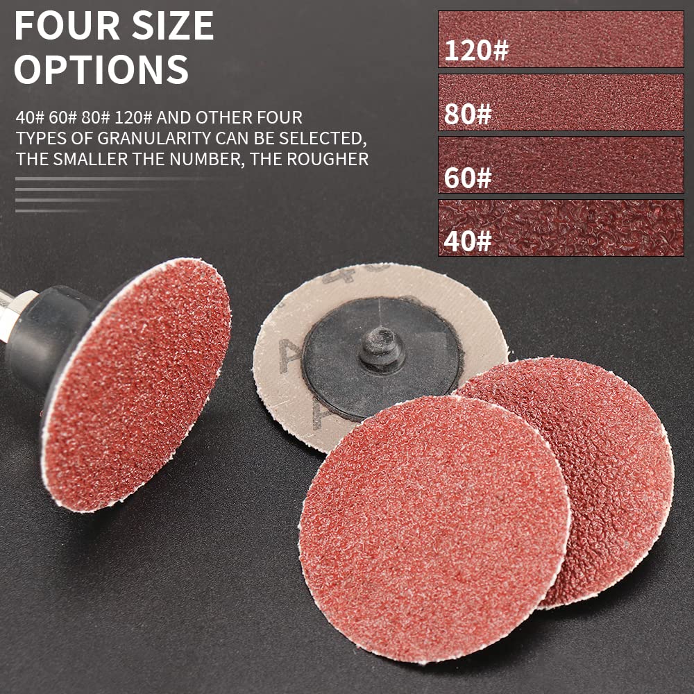 40Pcs 2 Inch Roll Lock Quick Change Sanding Discs Set with 1/4