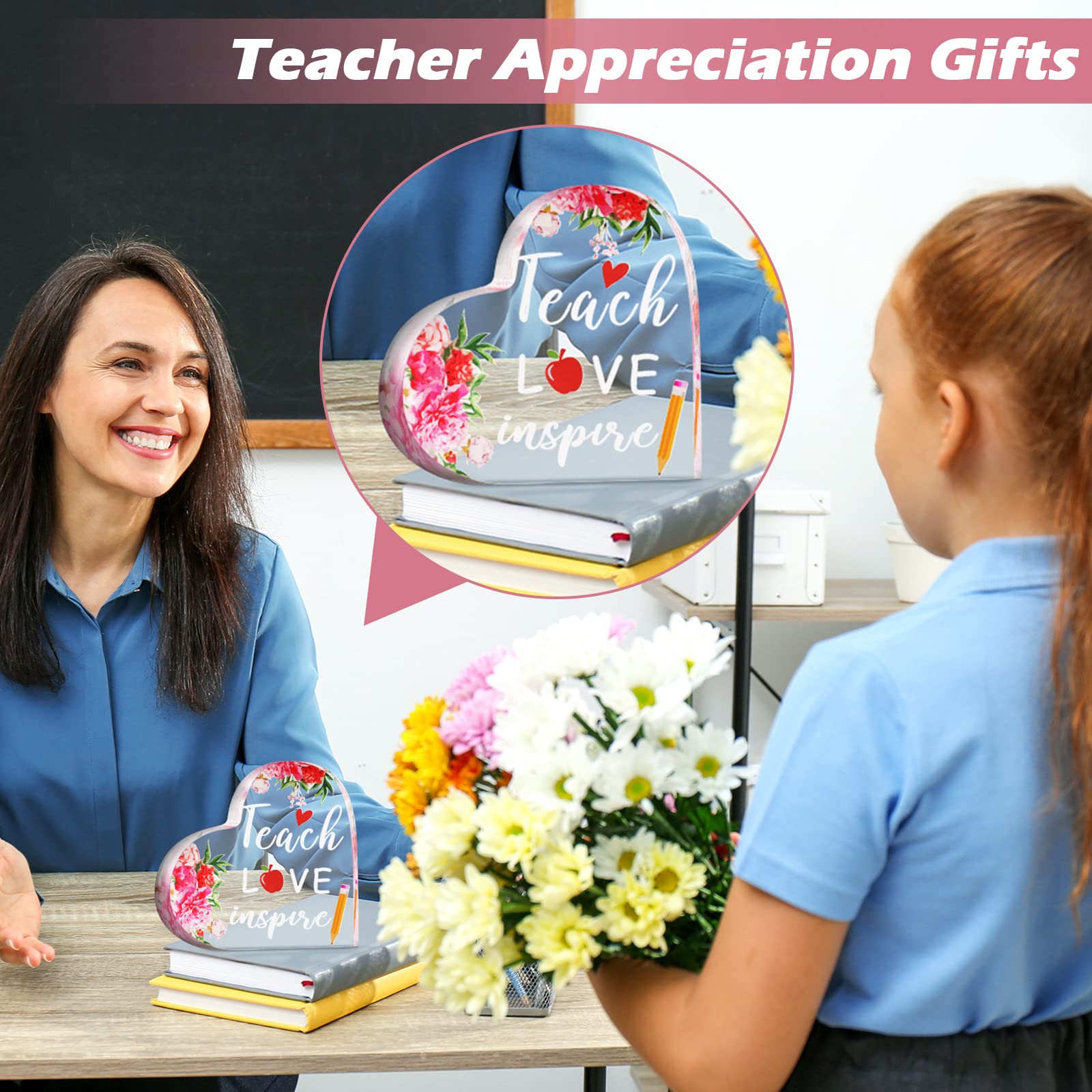 Best Teacher Ever Gift - Inspirational Paperweight for Graduation, Retirement & Back to School