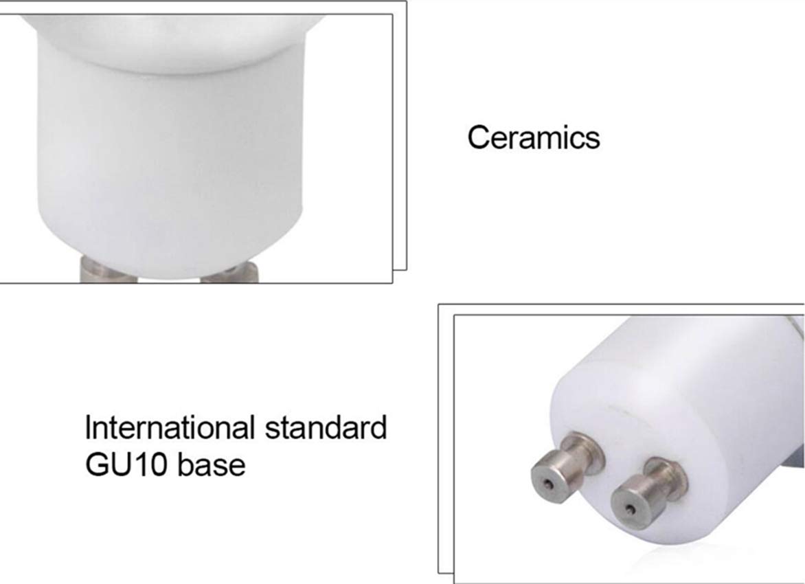 GU10 LED Bulbs 5W (50W Halogen Equivalent) - Cool White 6000K Dimmable 38° Spot Light - AC110-130V - Pack of 4 - Perfect for Track Lighting, Display Cases & Accent Lighting