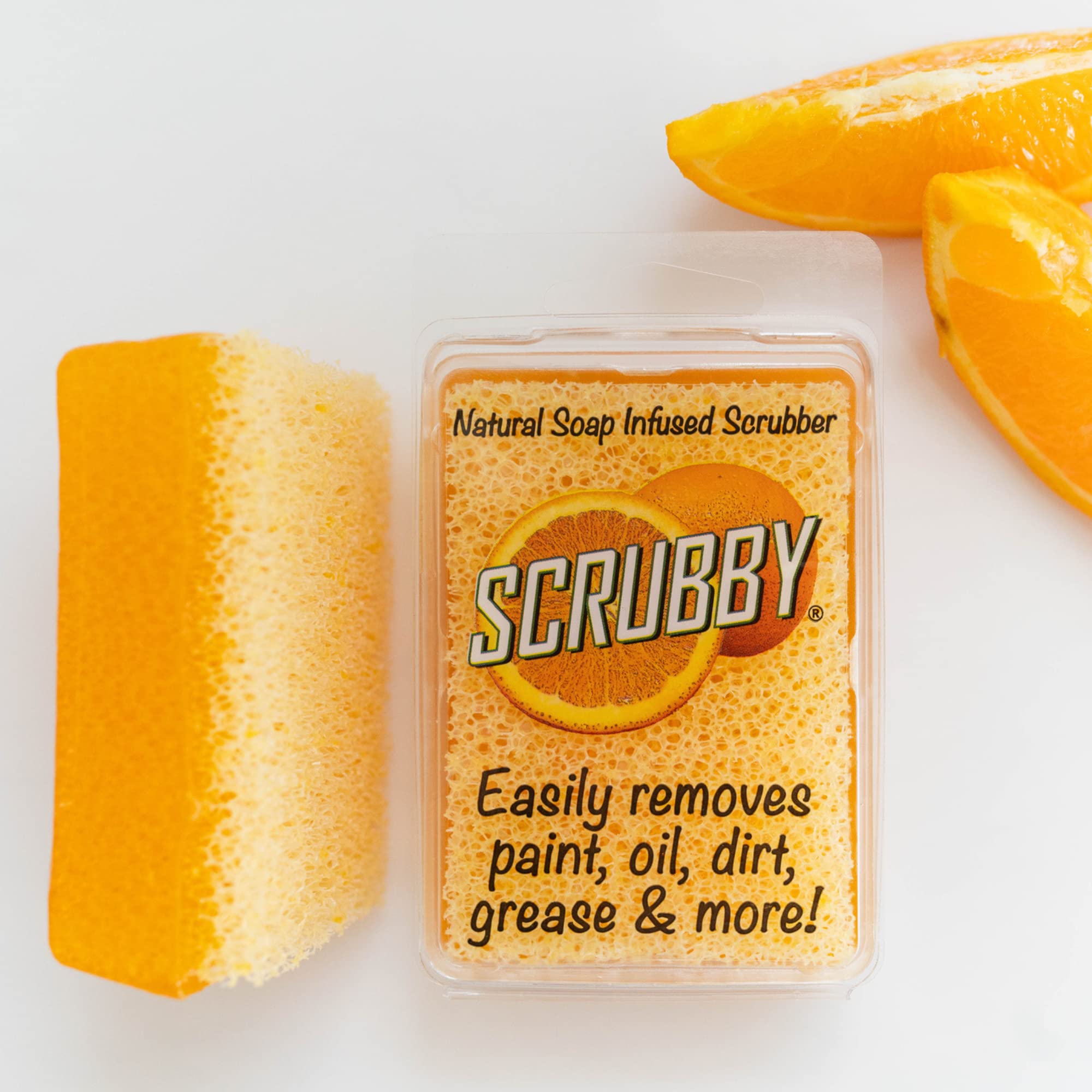 SCRUBBY SOAP LLC Citrus Cleaner Soap Bars - 2 Pack Orange Scented, Exfoliating & Moisturizing for Hands, Body & Kitchen Use - Natural & Refreshing for Daily Cleansing Routine