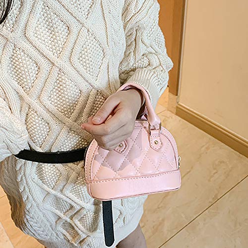 Cute Mini Dome Satchel Purse for Girls - Pink Coin Purse with Chain, Crossbody Tote Handbag for Teens | Perfect for School, Shopping & Daily Use (Style 0738)