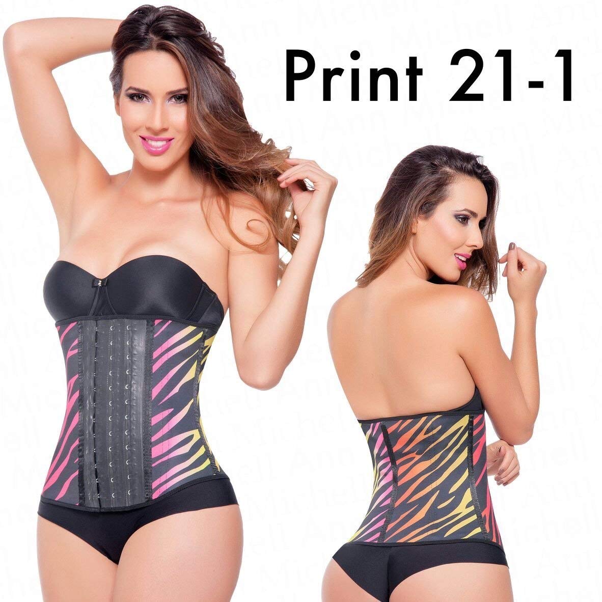 Ann Michell Waist Training Corset Latex Cincher for Women - 3 Hook Closure, Size L/38, PRINTI 21 Design - Perfect for Body Shaping, Postpartum Recovery, and Special Occasion Outfits