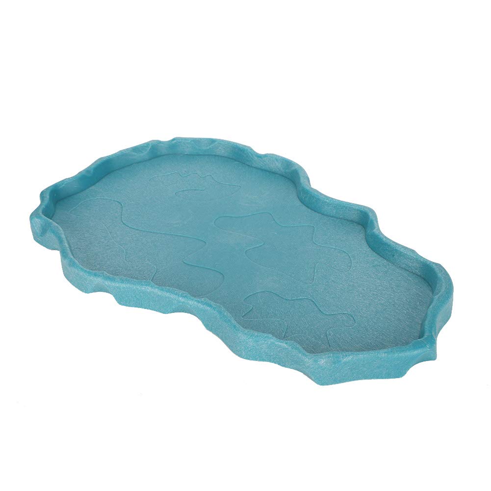 Premium Reptile Feeding Bowl - Durable Plastic Terrarium Dish for Tortoise, Lizard, Iguana, Snake & Frogs - Lake Blue Food & Water Basin - Ideal for Reptile Habitat Decor & Easy Feeding