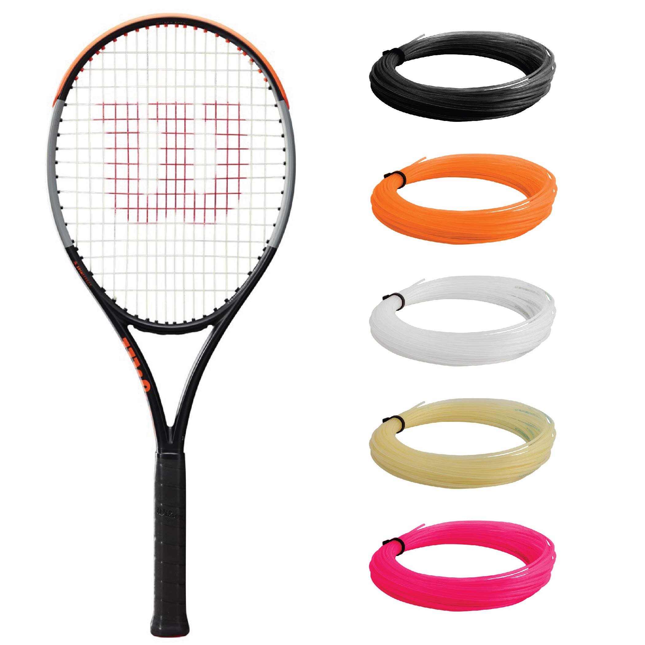 Wilson Burn 100ULS v4 Tennis Racquet - Pre-Strung with Synthetic Gut String in Vibrant Colors - Perfect for Spin & Power - Ideal for Competitive Play & Recreational Tennis