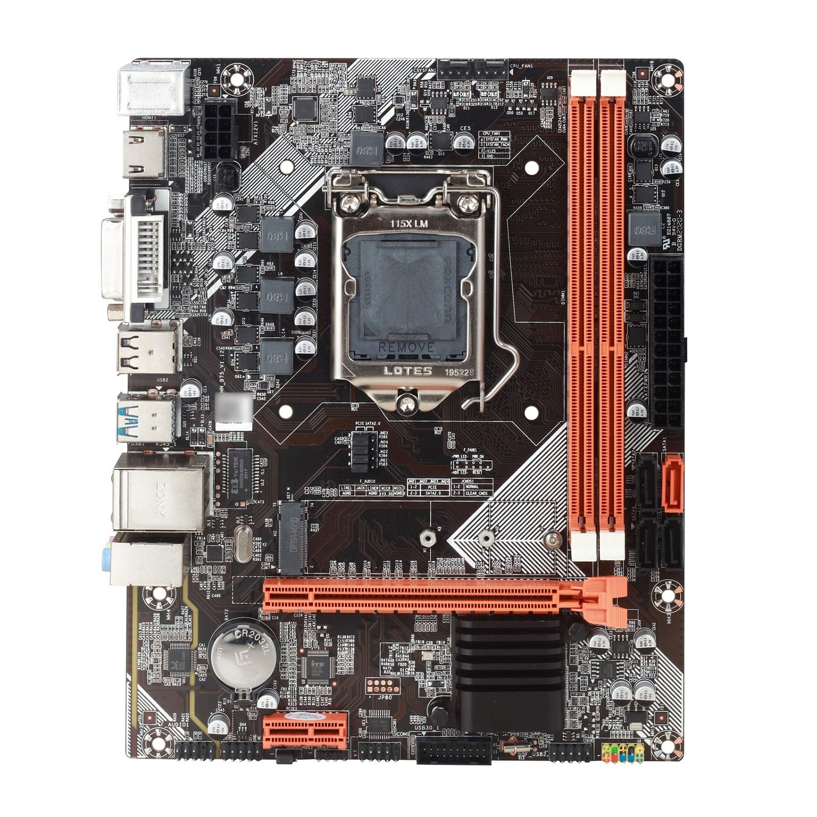Atermiter B75 Gaming Motherboard for Intel LGA 1155 (i3/i5/i7/E3) - DDR3 1333/1600MHz, 16GB RAM, PCI-E, VGA, HDMI, SATA3.0, USB3.0 - Perfect for PC Gaming & High-Performance Computing