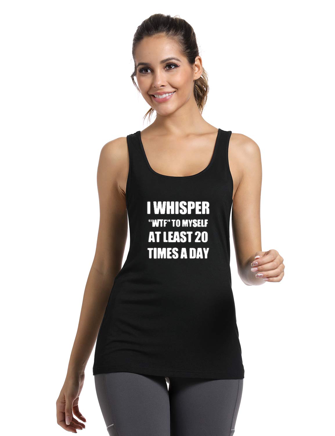Funny Saying Racerback Tank Tops for Women - Sleeveless Workout Shirts | Gym, Yoga & Summer Casual Wear