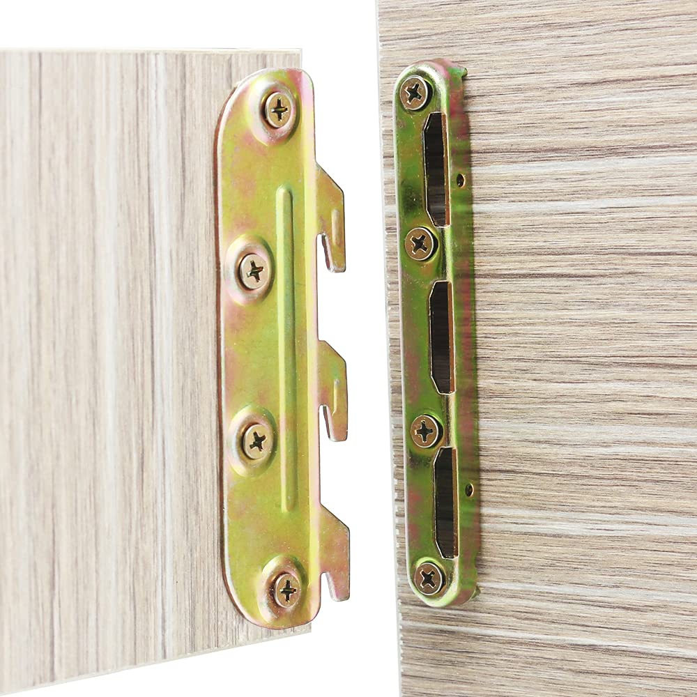 4 Pack Bed Rail Brackets - Heavy Duty Wood Bed Frame Hardware Kit for Headboard & Footboard - 5 Inch with Screws Included - Perfect for DIY Bed Assembly & Furniture Repair