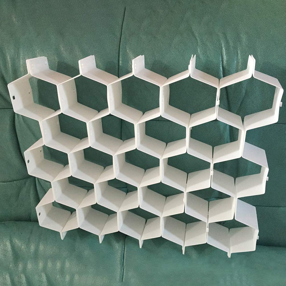 TOPBATHY 2-Pack Adjustable Honeycomb Drawer Organizers - White Storage Dividers for Dresser, Closet & Underwear Organization | Perfect for Bedroom, Bathroom & Office Drawer Organization
