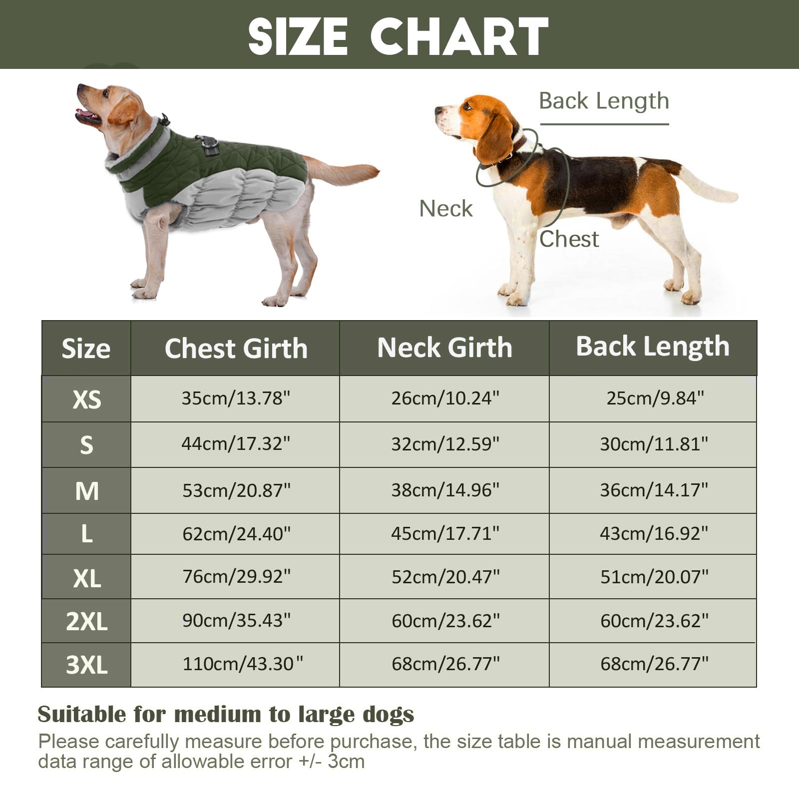 Lelepet Warm Winter Dog Coat with Harness - Windproof, Reflective Turtleneck Fleece Jacket for Small, Medium & Large Dogs | Cold Weather Protection for Outdoor Walks & Winter Adventures