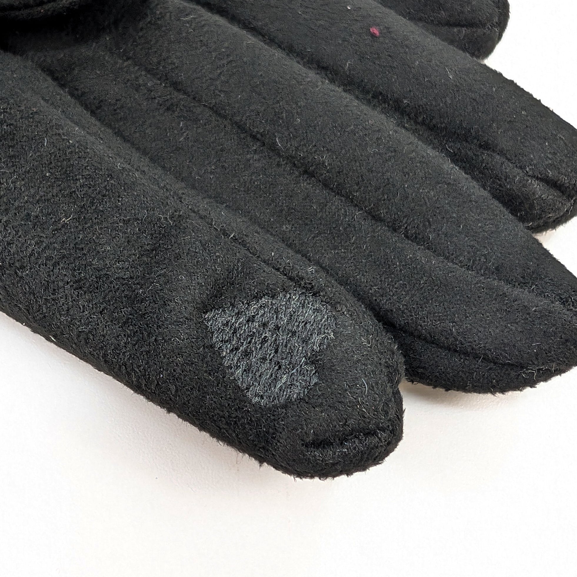 Stylish Animal Print Foldable Suede Gloves - Jet Black for Winter Fashion & Outdoor Activities
