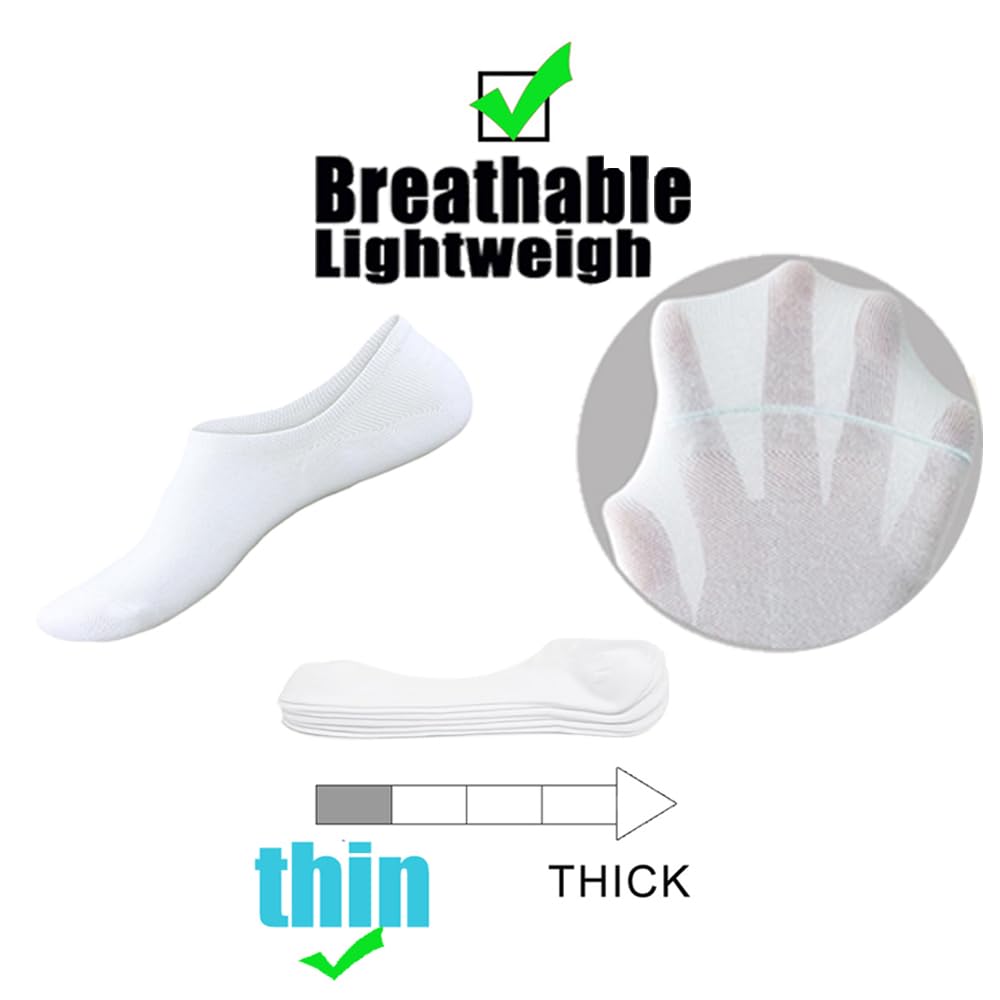 RICHBULL 12 Pairs No Show Socks for Women & Men - Low Cut Invisible Liner Socks, Breathable Thin Casual Socks with Non-Slip Grip for Sneakers, Loafers & Dress Shoes - Perfect for Work, Gym & Daily Wear