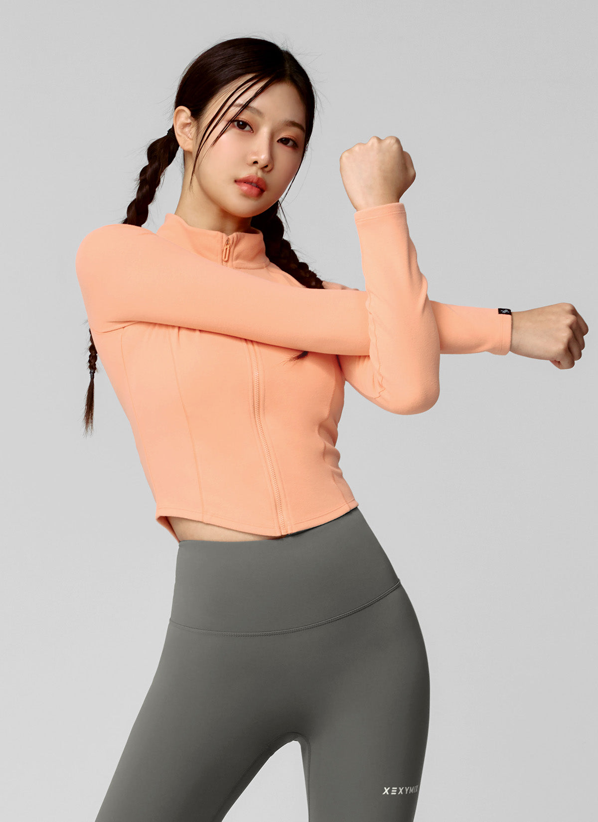 Active Crop Slim Fit Zip Up Jacket for Women - Lightweight Running Hoodie for Gym, Yoga & Outdoor Sports