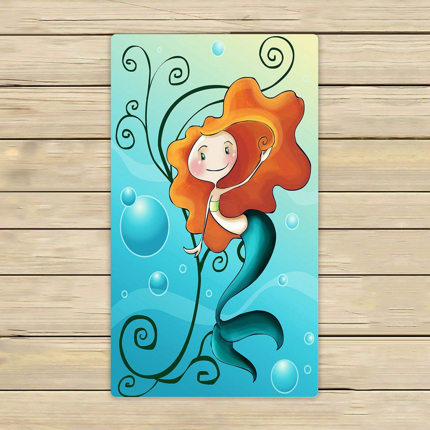 **ABPHQTO Cartoon Little Mermaid Beach Towel - 16x28 Inch Soft Quick-Dry Bath & Pool Towel for Kids, Travel, Spa, and Sports - Perfect for Beach, Swimming, and Vacation Use**