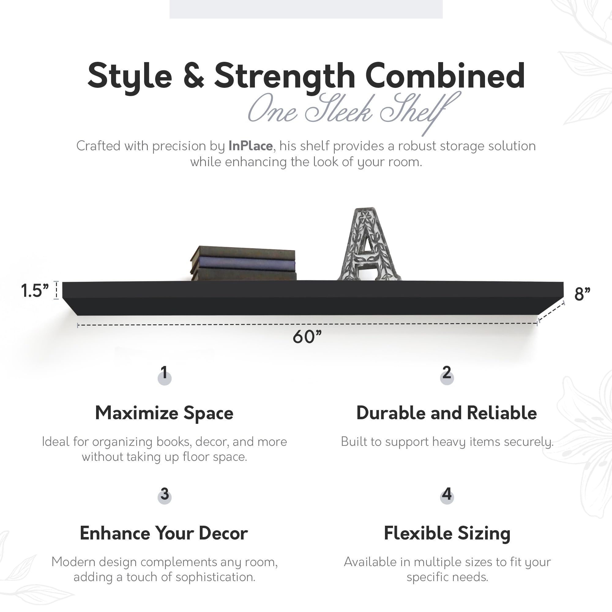 InPlace Floating Wall Shelf with Hidden Brackets - 8
