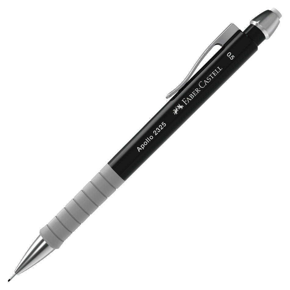 Faber-Castell Apollo 0.5mm Mechanical Pencil - Black Drafting Pencil for Writing, Drawing & Sketching - Perfect for Students, Artists & Office Use