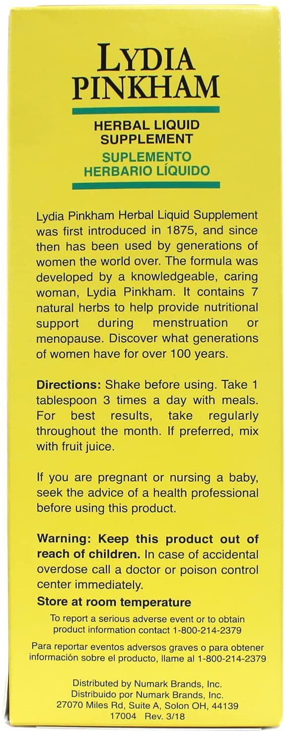 Lydia Pinkham Herbal Liquid Supplement for Women's Health - 16 oz (Pack of 6) | Natural Menopause Relief & PMS Support | Daily Wellness Tonic for Hormone Balance & Energy Boost