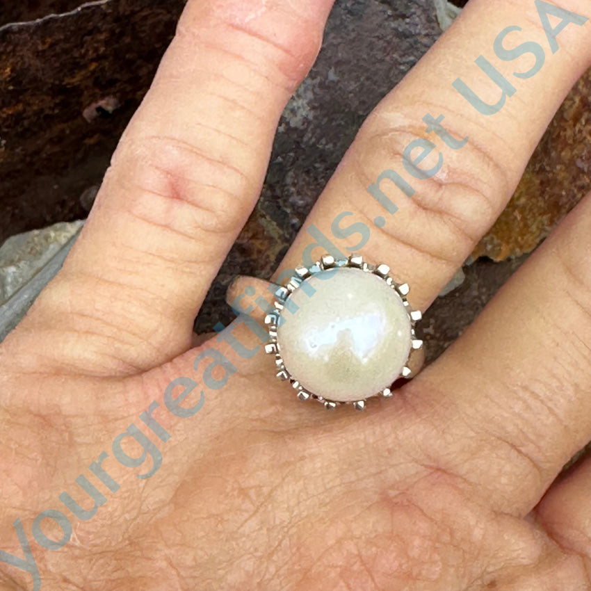 Elegant Sterling Silver Pearl Ring - Size 10 | Perfect for Weddings, Anniversaries & Special Occasions