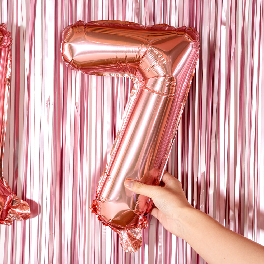 Balloonify Rose Gold Mylar Number 7 Balloon - 16 Inch Large Foil Balloon for Birthday Parties, Baby Showers & Anniversary Celebrations (1 Count)