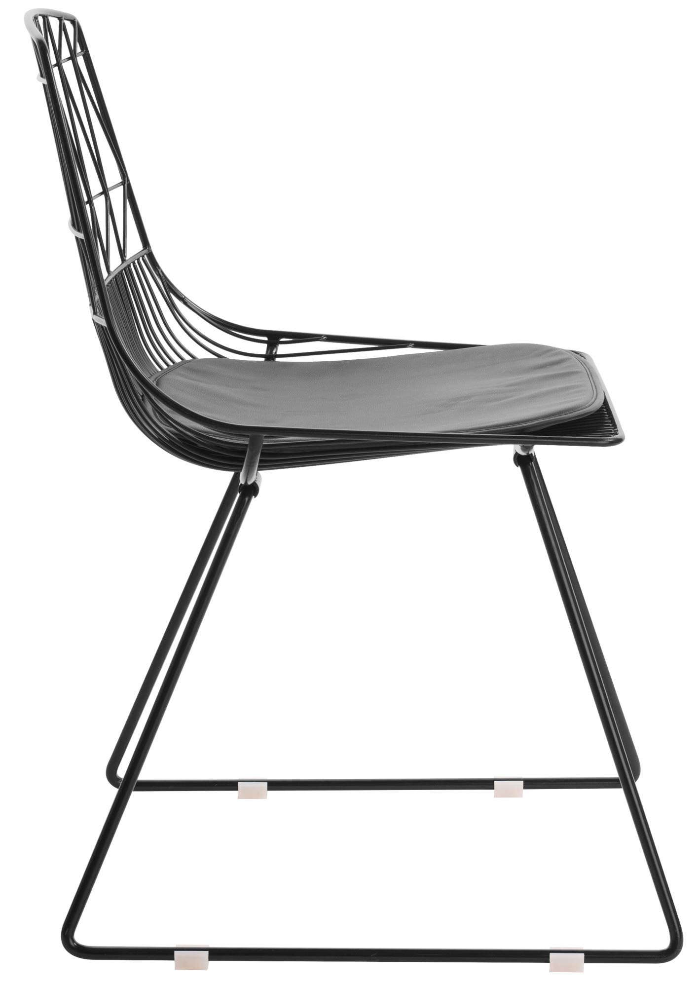 Adore Décor Vivi Modern Dining Chair Set of 4 - Black Upholstered Kitchen Chairs with Metal Legs - Perfect for Dining Room, Kitchen, Restaurant & Office Use