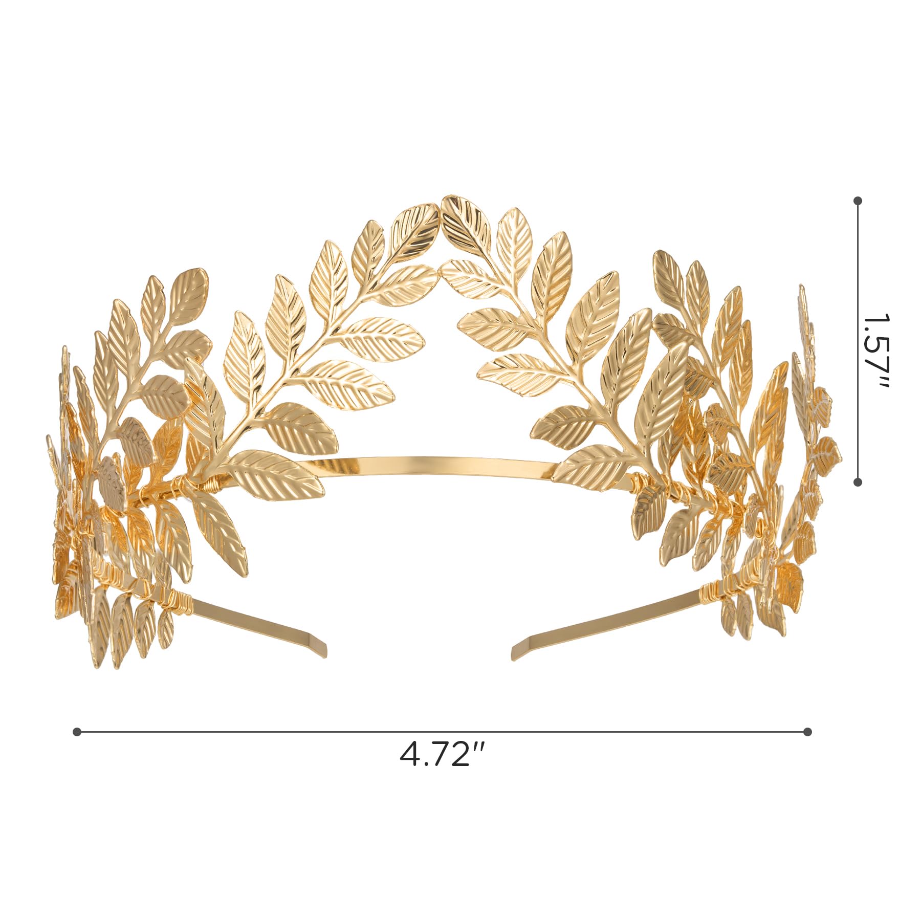 SWEETV Gold Goddess Crown Bridal Headpiece - Leaf Tiara Wedding Hair Accessories for Women & Girls | Greek Style Bridesmaid, Prom, Festival & Queen Costume Jewelry | Perfect for Weddings, Pageants, Cosplay & Special Occasions