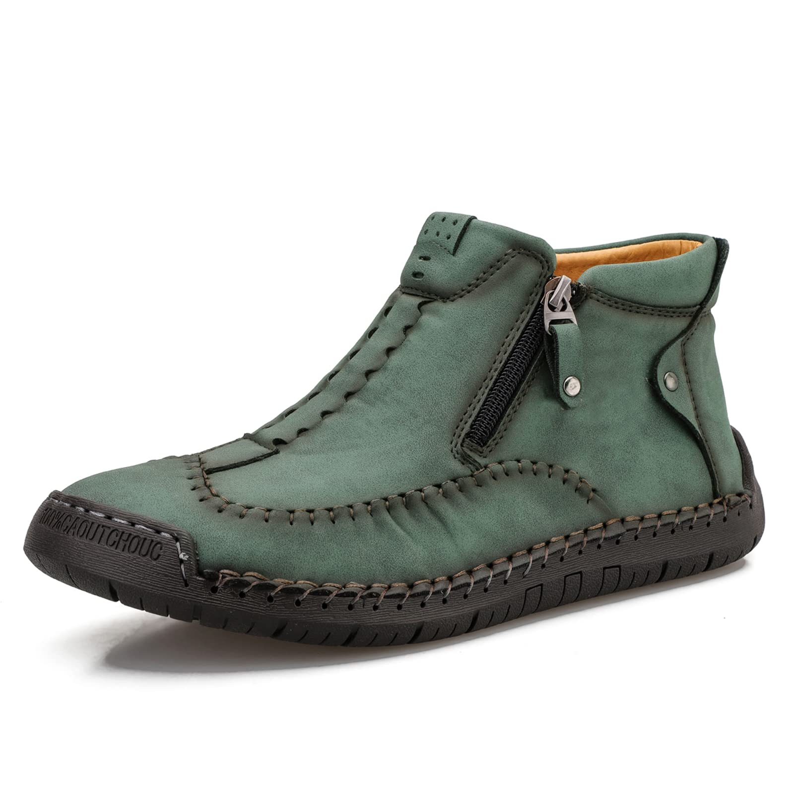 Men's Leather Chukka Ankle Boots - Fashion Casual Oxford Shoes with Warm Fur Lining for Winter | Waterproof Hiking Boots for Outdoor Activities | Available in Sizes US 6.5-12 | Perfect for Work, Travel & Daily Wear