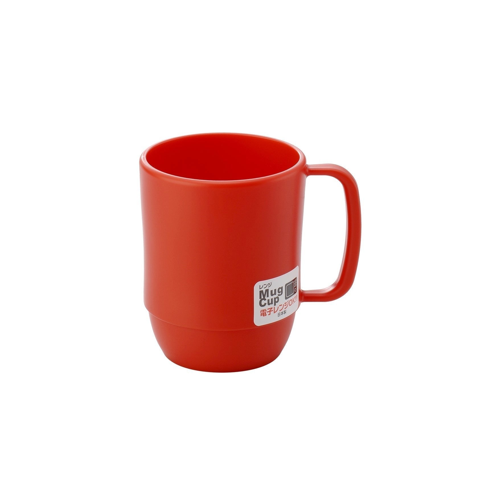 Inomata Microwave Safe Plastic Coffee Mug - BPA Free, 12oz, Red - Perfect for Hot Drinks, Office, Travel & Camping