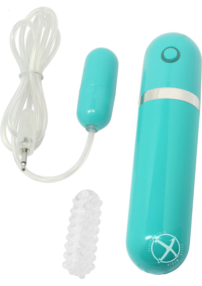 Ahhh Vibrating Bullet Massager with Wired Remote Control - Teal Blue | Powerful Personal Massager for Relaxation & Intimate Pleasure | Perfect for Couples & Solo Use