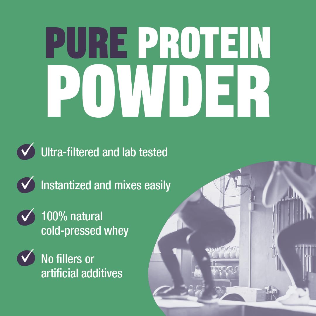 2lb Unflavored Whey Protein Powder - Pure & Instantized Whey Supplement | High Protein, Low Carb, No Fillers, No Additives | Perfect for Post-Workout Recovery & Muscle Building