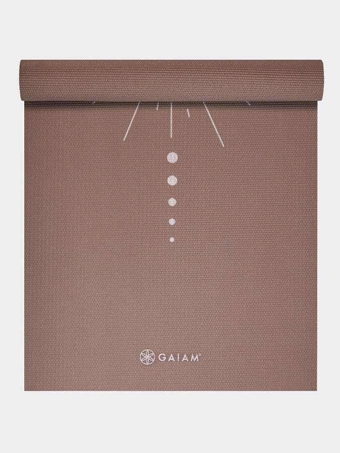 Gaiam Cinnamon Vision Non-Slip Yoga Mat 5mm Thick - Premium Eco-Friendly Exercise Mat for Yoga, Pilates & Home Workouts