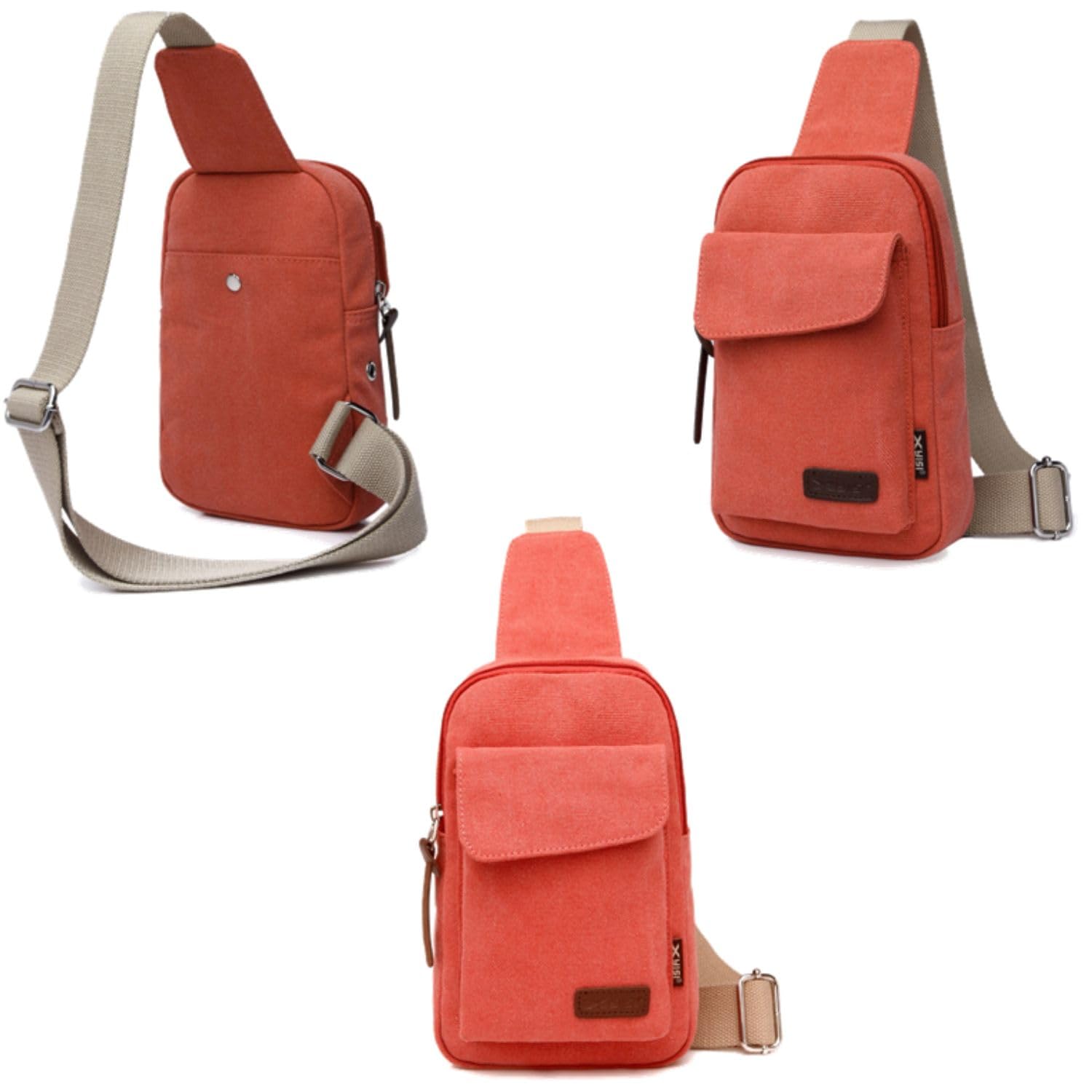 Wxnow Canvas Sling Bag Crossbody Backpack for Women & Men - Lightweight Chest Shoulder Bag - Perfect for Travel, Hiking, and Everyday Use