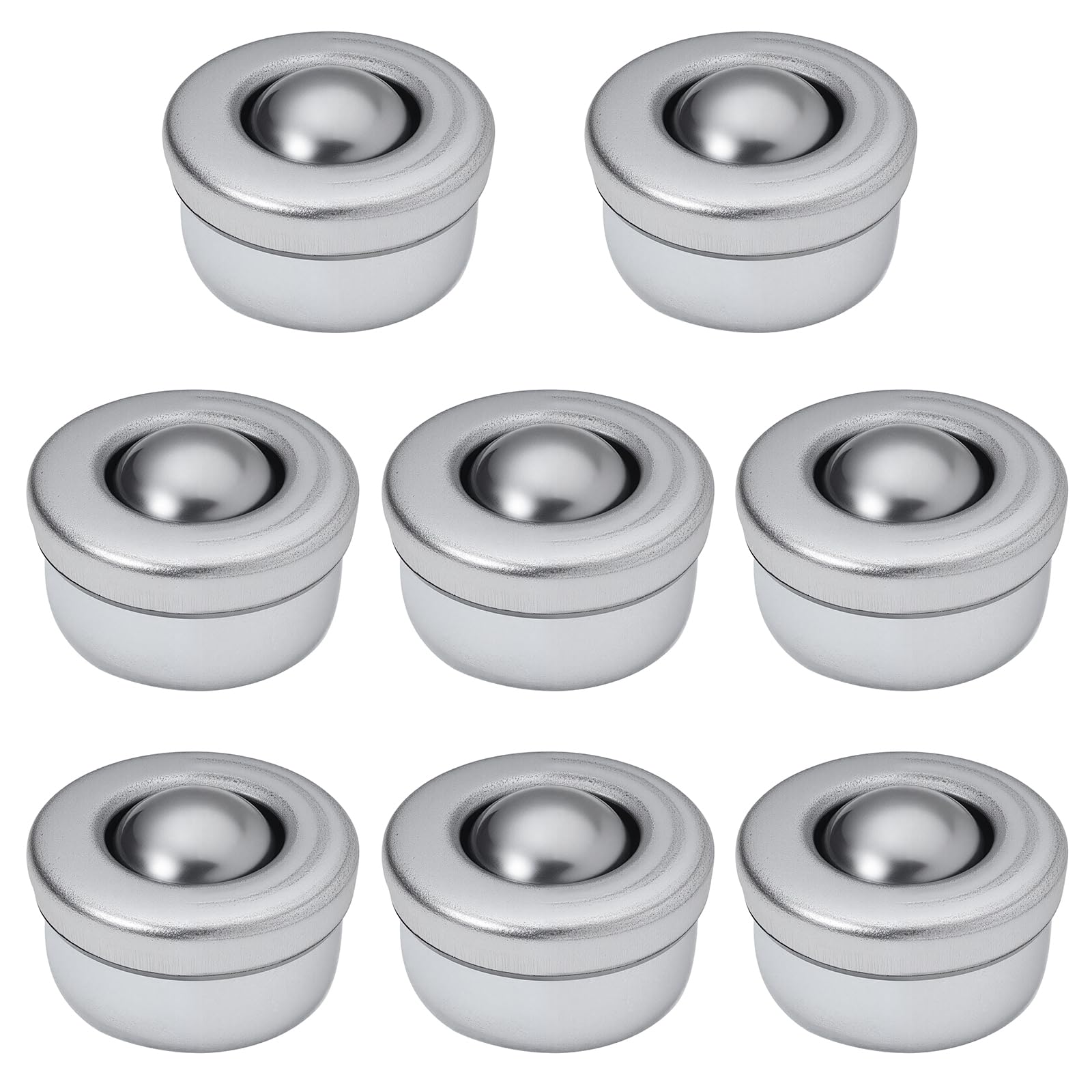 8 Pack Ball Transfer Bearings - 10mm Height Steel Roller Ball Casters for Conveyors, Wheelchairs, Furniture & Material Handling - Smooth 360° Rotation for Easy Transport & Mobility