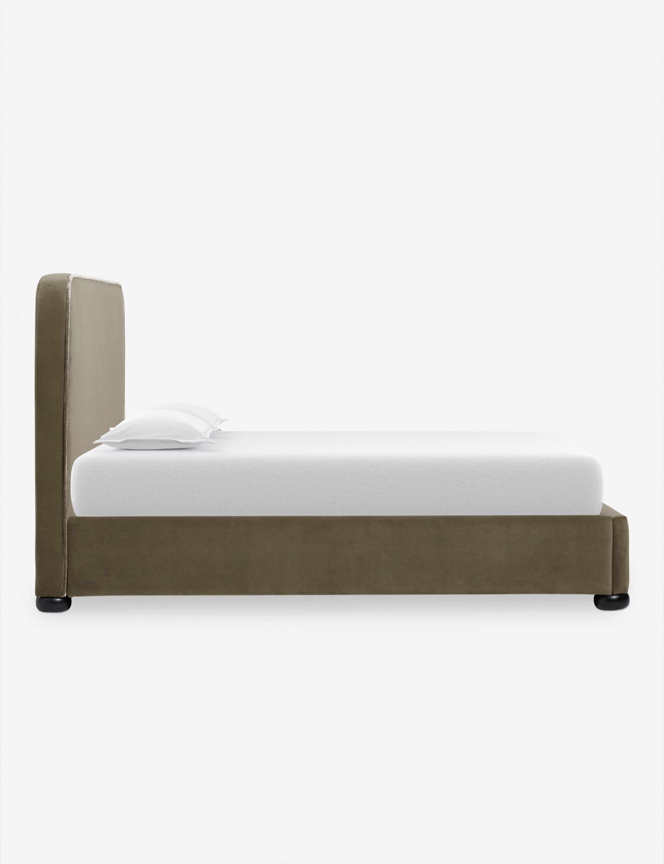 Bishop Platform Bed Frame - Queen Size, Modern Minimalist Wooden Bed with Headboard - Perfect for Bedroom, Guest Room & Small Spaces