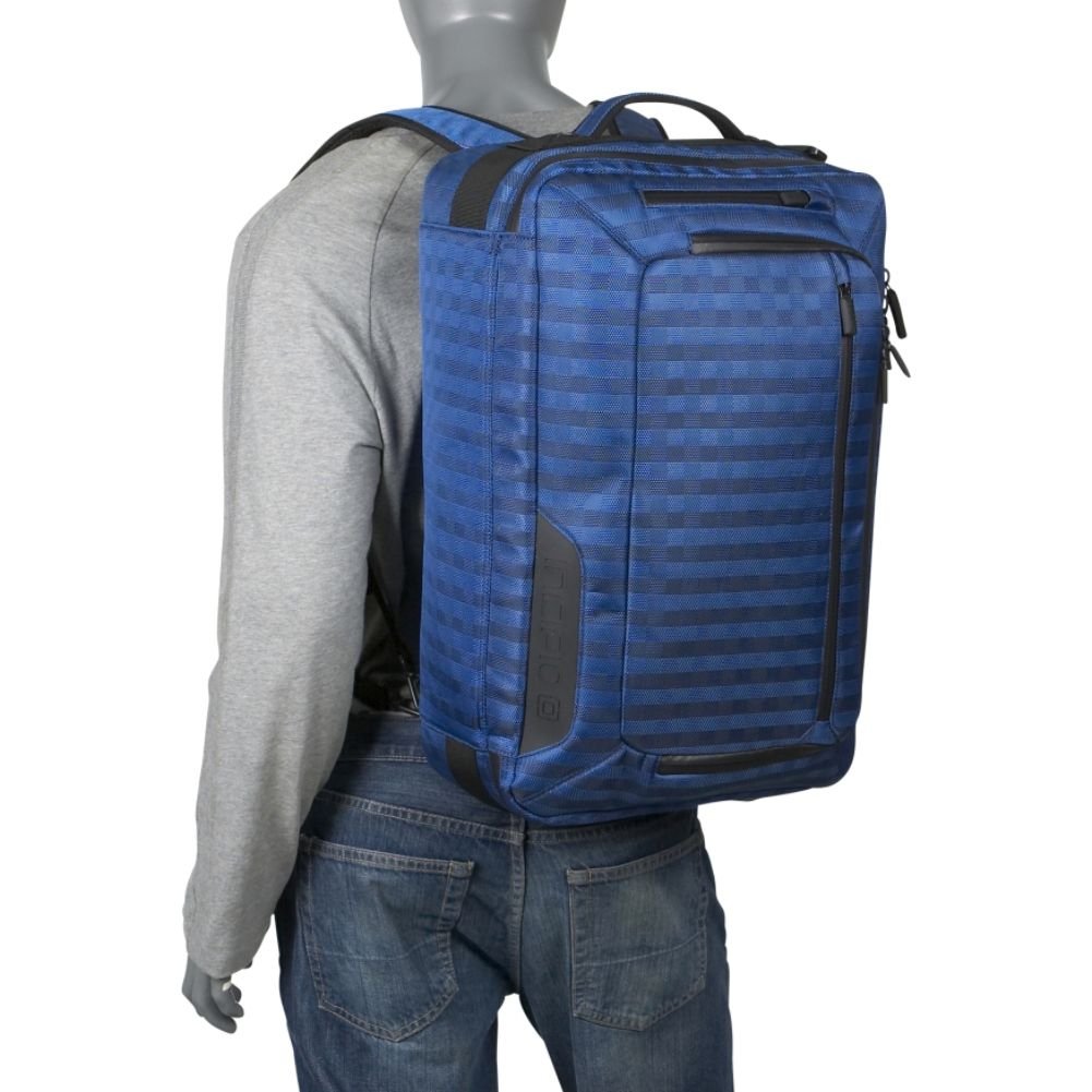 Incipio Weekender Nylon Travel Bag - Blue Checked (BG-112) | Durable Carry-On Duffel for Weekend Getaways & Business Trips | Perfect for Gym, Work & Air Travel
