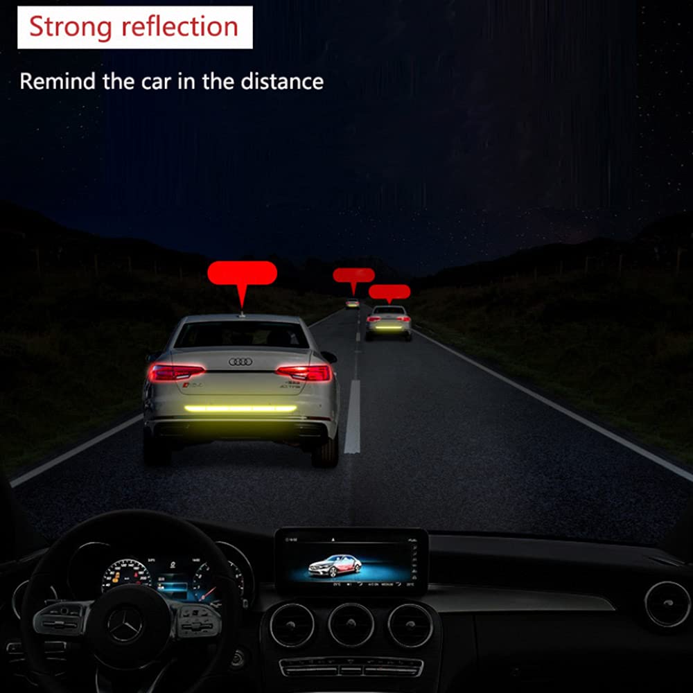 High Visibility Car Rear Trunk Reflective Strip - Fluorescent Green Warning Sticker for Night Safety | 90cm Reflective Tape for Vehicle Styling & Decoration | Perfect for Trucks, SUVs & Emergency Vehicles