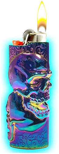 Iridescent BIC Lighter Case - Day of The Dead Style for Outdoor & Parties