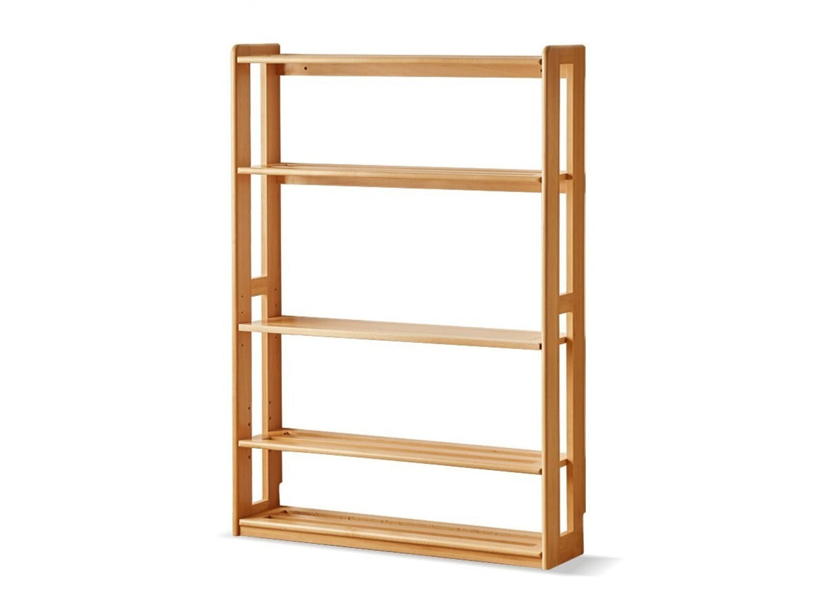Solid Wood Floor-to-Ceiling Bookshelf - Beech & Oak Wooden Storage Shelf for Books, Toys, and Home Decor | Perfect for Living Room, Nursery, and Home Office Organization