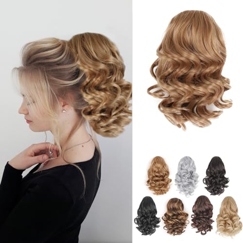 Voluminous Curly Ponytail Hair Extension - Clip-in Human Hair Ponytail for Women - Perfect for Parties, Weddings & Everyday Styling