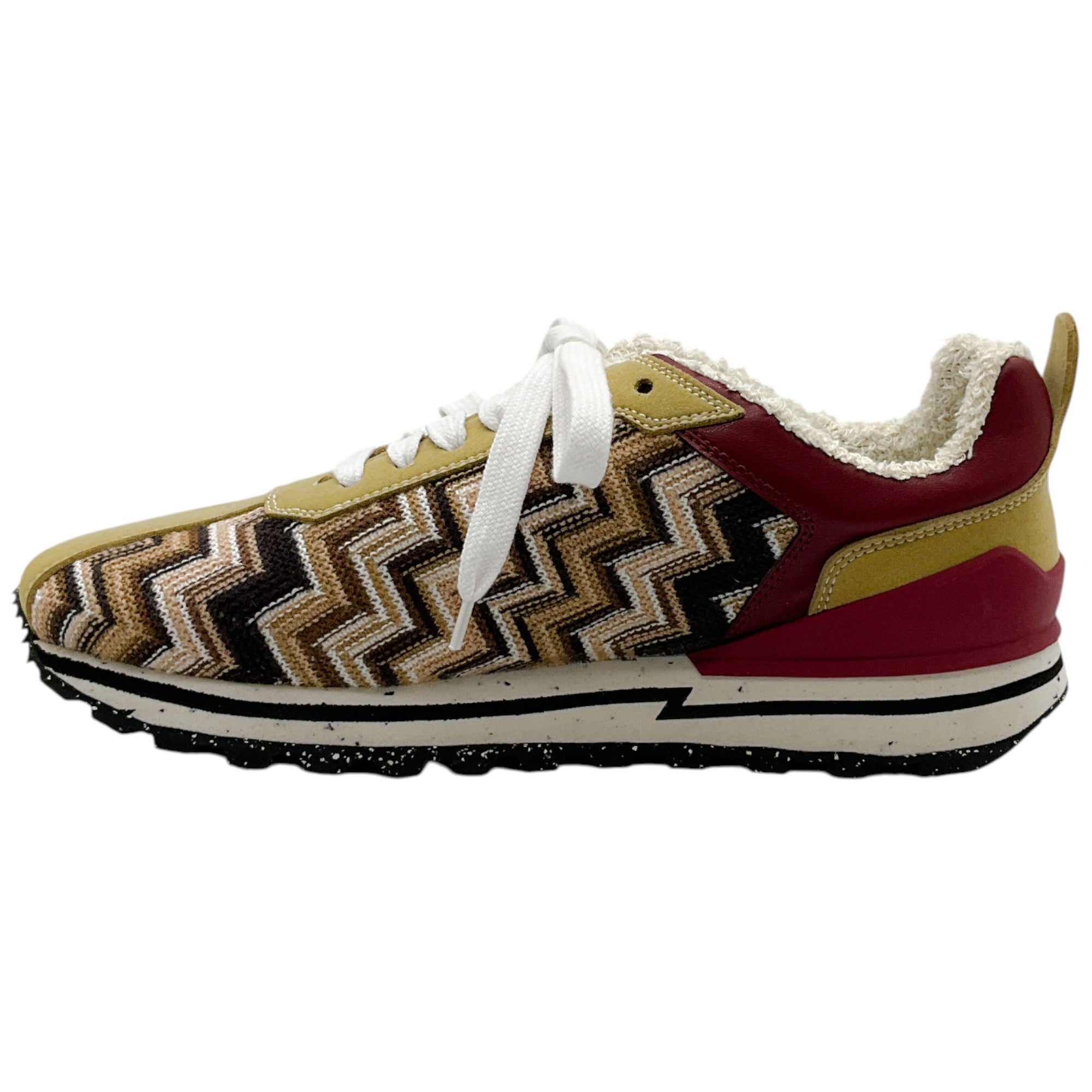 Missoni Beige & Bordeaux Multi Zigzag Sneakers - Stylish Casual Shoes for Women | Perfect for Walking, Travel & Everyday Wear