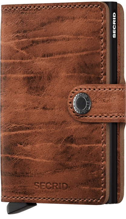 Secrid Mini Wallet - RFID Blocking Leather Card Holder for Men & Women | Dutch Martin Whiskey Brown | Slim Compact Design for Travel & Everyday Use