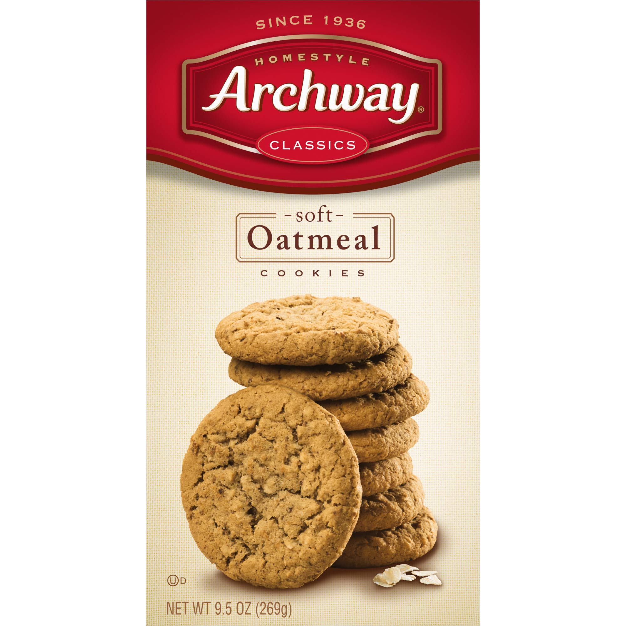 Archway Oatmeal Cookies - 10 Oz (Pack of 12) | Soft & Chewy Homemade Style Cookies | Perfect for Snacking, Lunchboxes & Family Gatherings