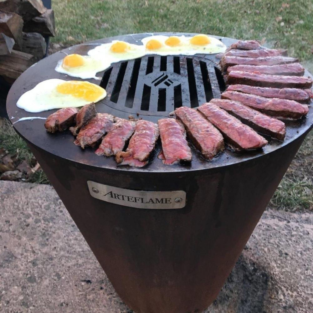 Arteflame One Series 20 Inch Corten Steel Fire Pit - Outdoor Backyard Fireplace for Camping, Patio, and Garden Gatherings