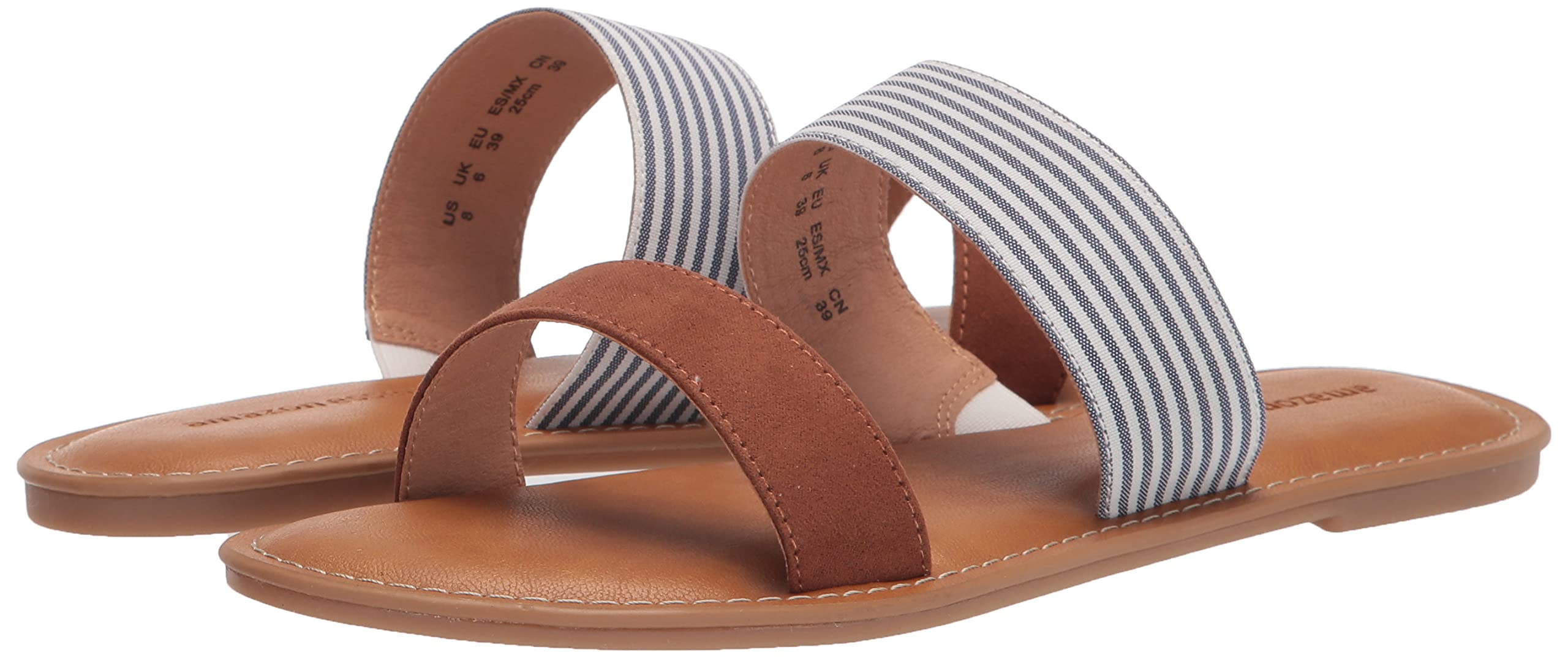 Amazon Essentials Women's Two Band Comfortable Sandals - Lightweight & Stylish Summer Footwear for Beach, Pool, and Casual Outings