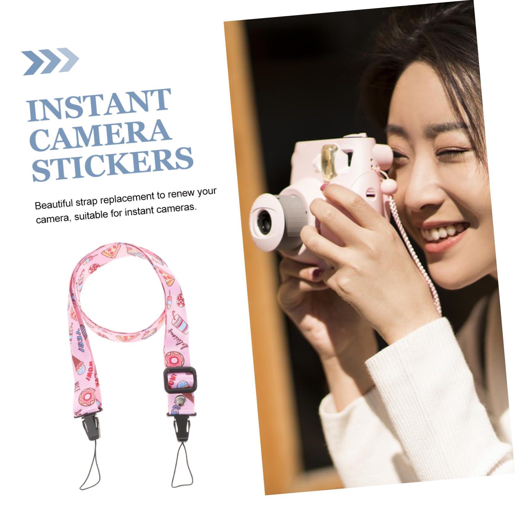 PartyKindom Instant Camera Strap Set - Mini Instant Film Camera Accessories, Hand Grip & Polyester Handle for Fujifilm Instax, Polaroid - Perfect for Travel, Parties & Photography Enthusiasts