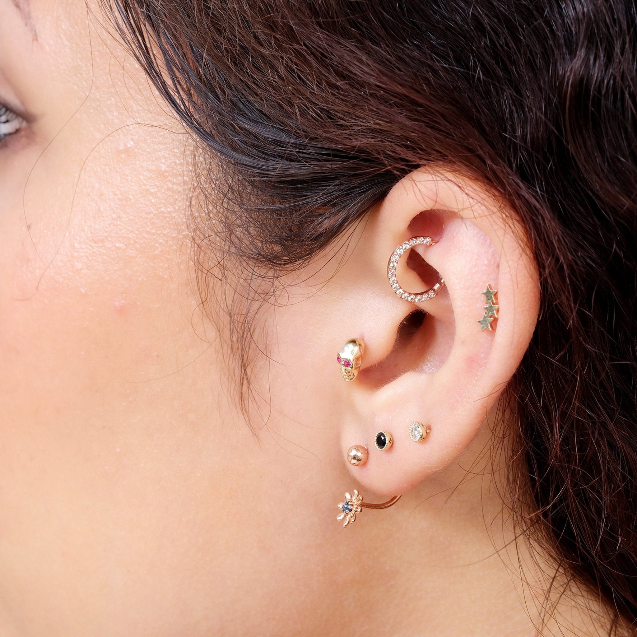 14K Solid Yellow Gold Flat Back Stud Earrings for Women - Minimalist Elegance for Everyday Wear, Parties & Special Occasions