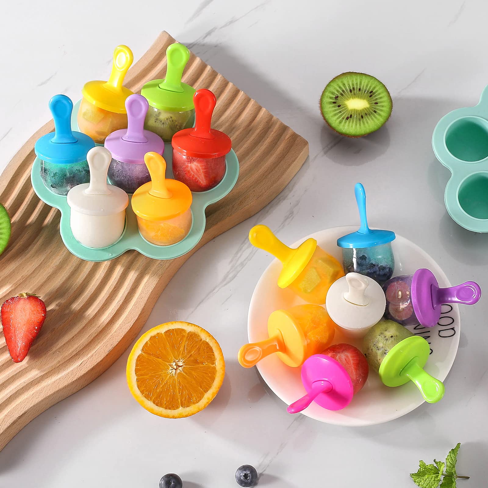 BPA-Free Silicone Popsicle Molds Set - Reusable Ice Pop Makers for Homemade Ice Cream, DIY Frozen Treats & Food Storage - Perfect for Kids Snacks, Summer Parties & Healthy Desserts (Green)
