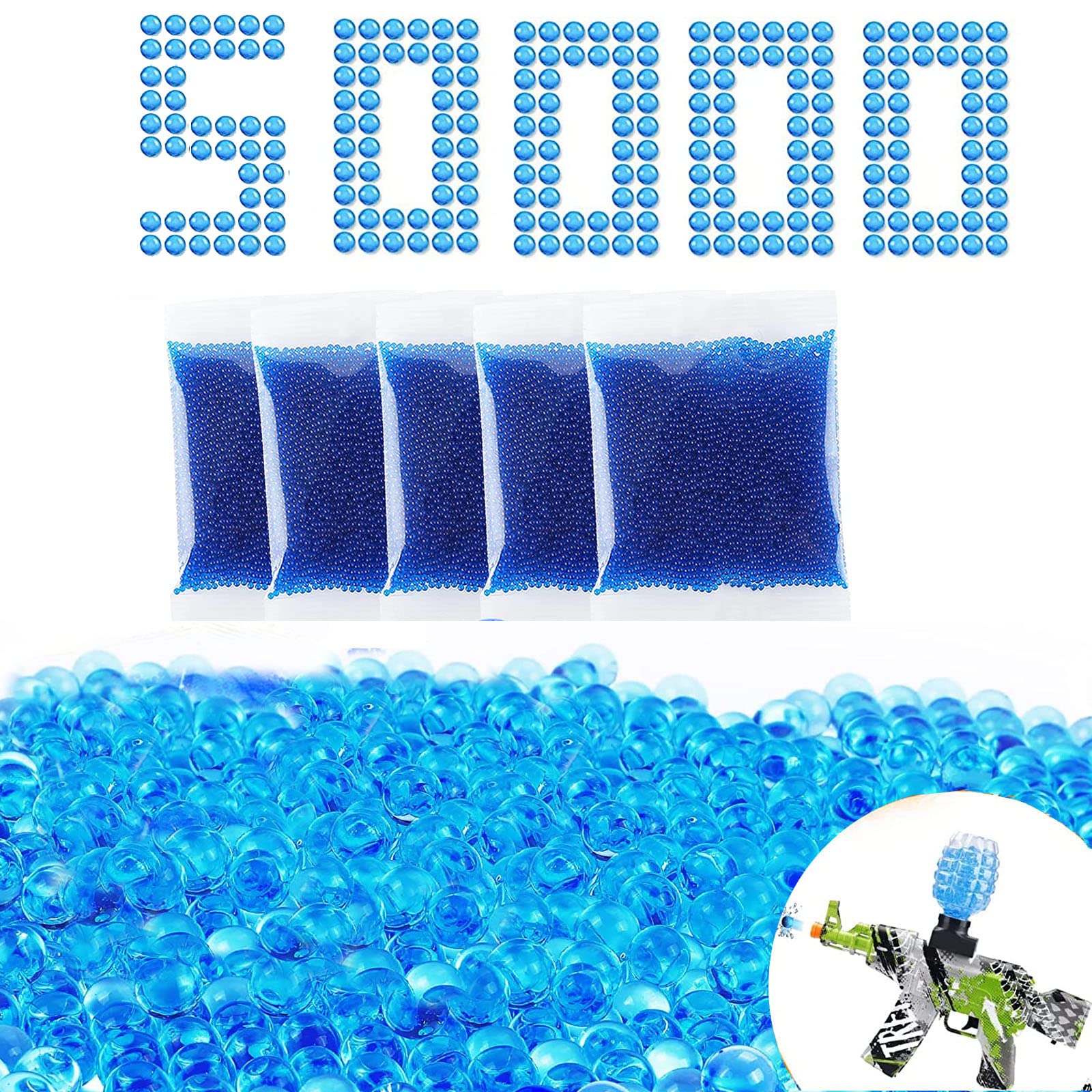 Outdoor Water Game - Water Beads & Water Balls for Kids (Blue) - Fun Summer Pool, Backyard, and Beach Activities
