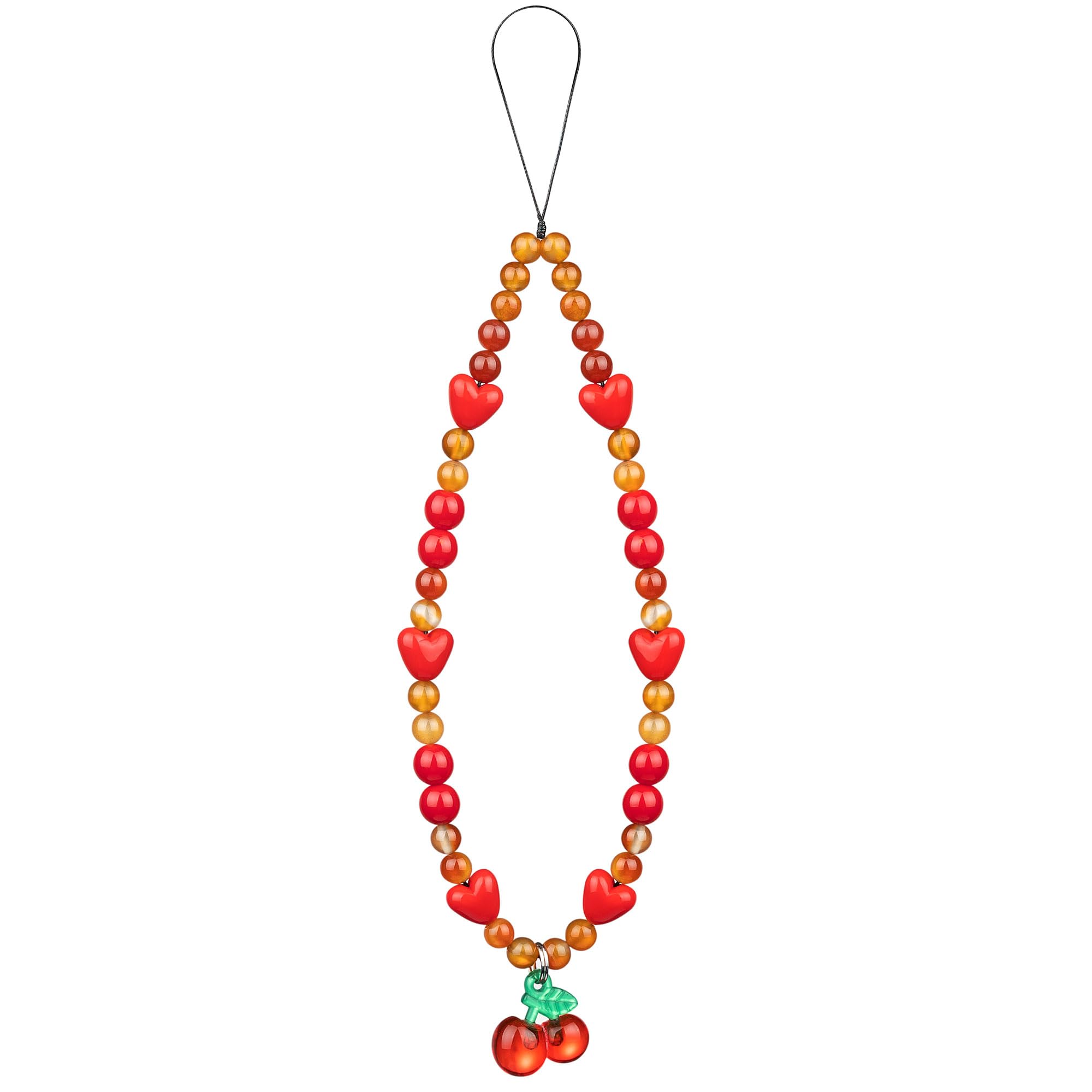 Cute Cherry Phone Charm Strap - Universal Phone Lanyard with Natural Agate Stone & Red Beads for Women | Phone Case Accessories for Girls, Teens & Adults | Perfect for Everyday Use, Gifts & Phone Protection
